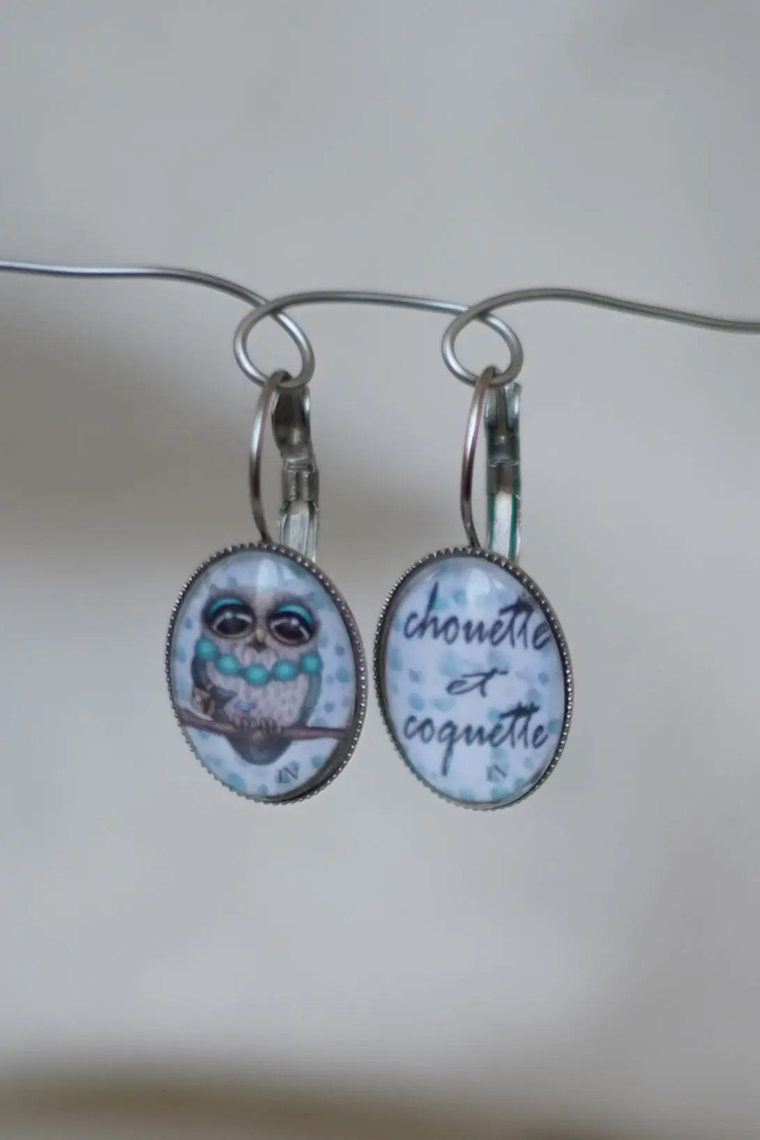 Boucles d'oreilles chouette et coquette