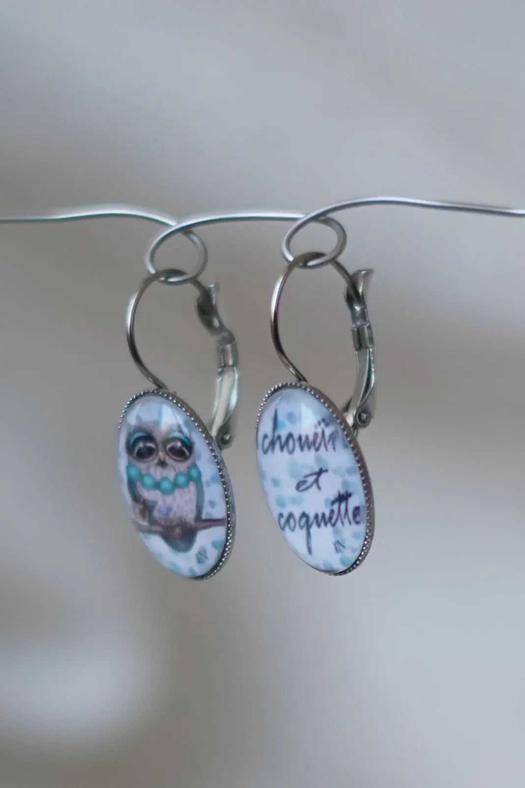 Boucles d'oreilles chouette et coquette