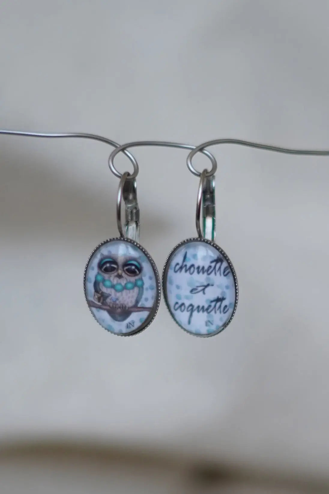 Boucles d'oreilles chouette et coquette