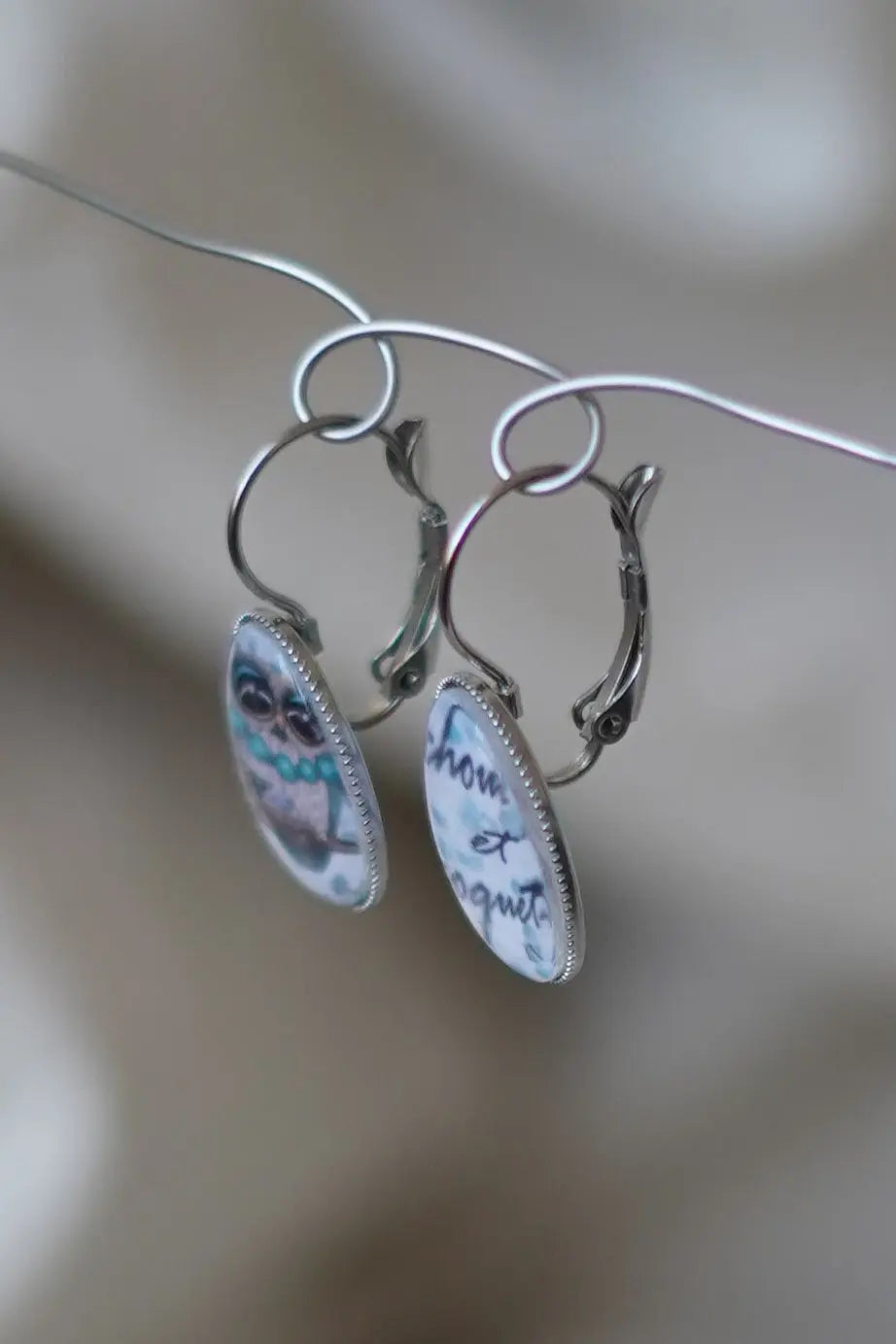 Boucles d'oreilles chouette et coquette