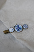 Barrette fleurs bleus