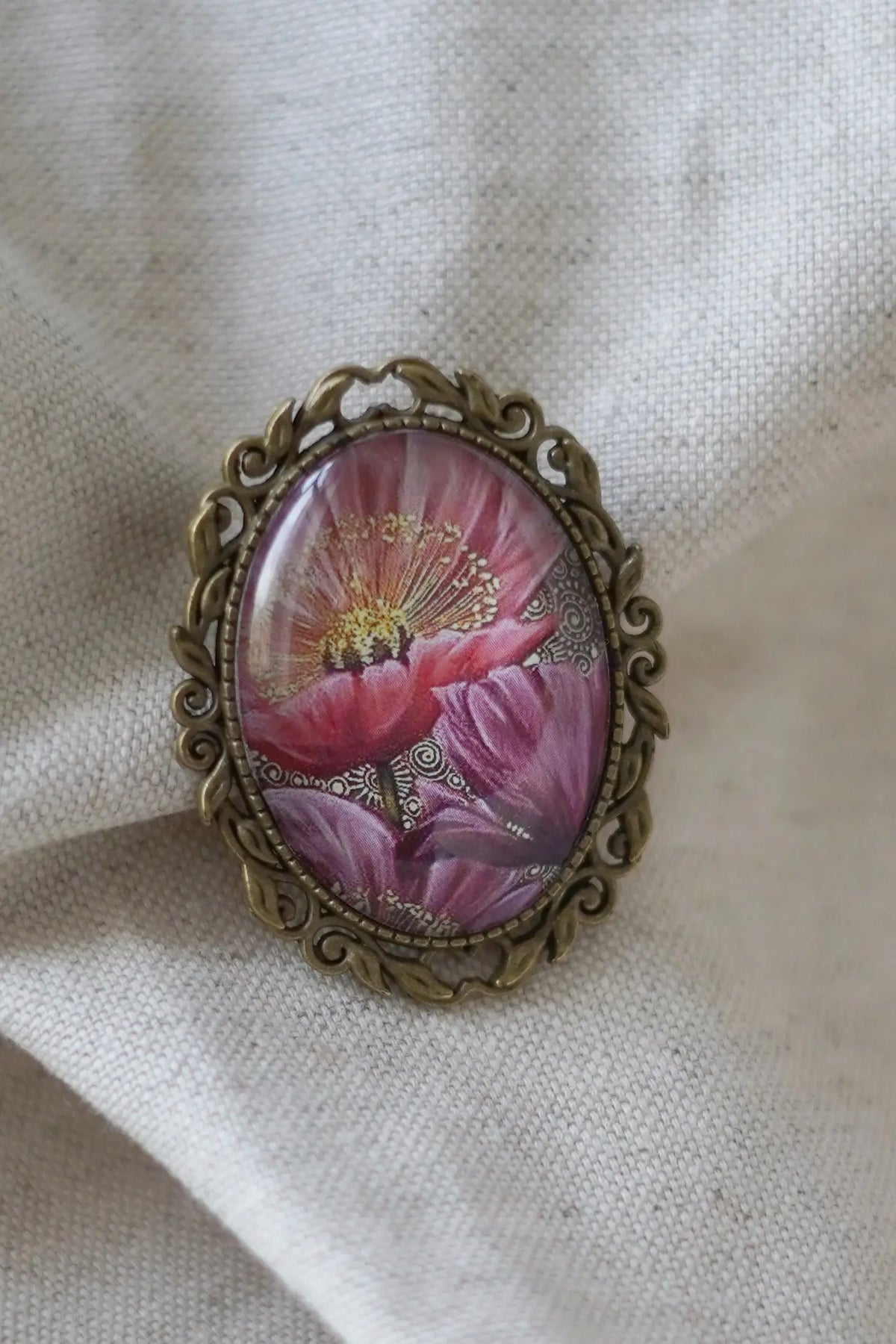 Broche fleur rose