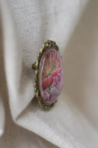 Broche fleur rose