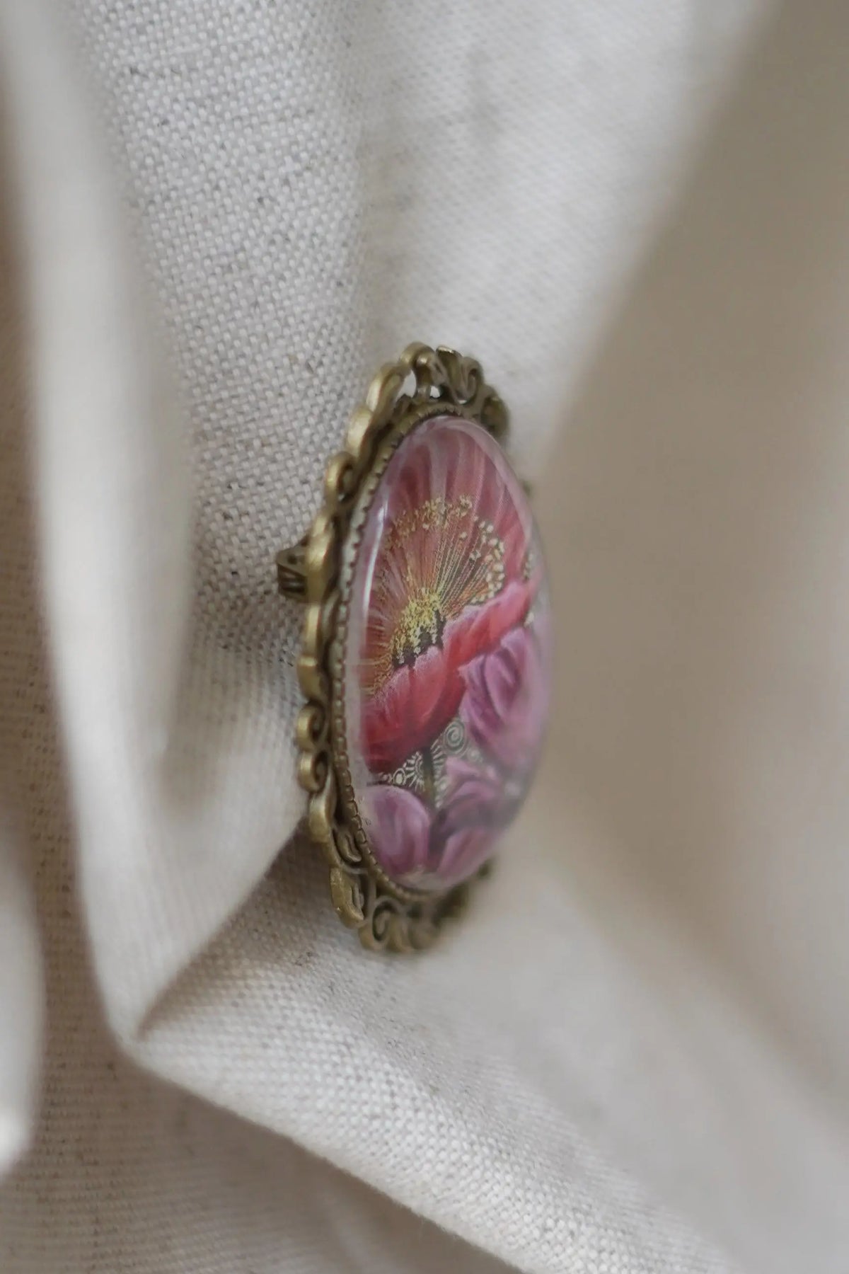 Broche fleur rose