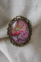 Broche fleur rose