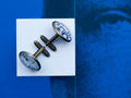 Boutons de manchette signature et lettres bronze ronde Arthur RIMBAUD accessoire littéraire cabochon Collection Voyelles.