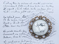 Broche cabochon art déco bronze Arthur RIMBAUD bijou littérature Collection : Le dormeur du Val.