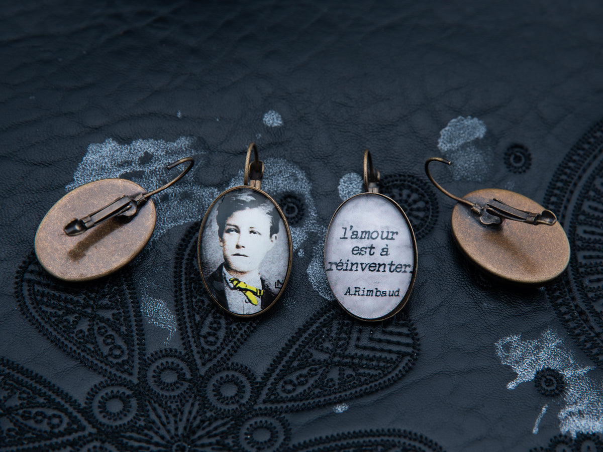 Boucles d'oreilles bronze ovales "DELIRES I". Collection une saison en enfer