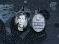 Boucles d'oreilles bronze ovales "ADIEU". Collection une saison en enfer