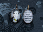 Boucles d'oreilles bronze ovales "ADIEU". Collection une saison en enfer