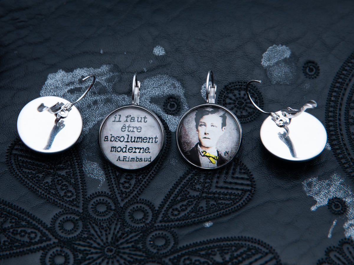 Boucles d'oreilles argent "ADIEU ". Collection une saison en enfer.