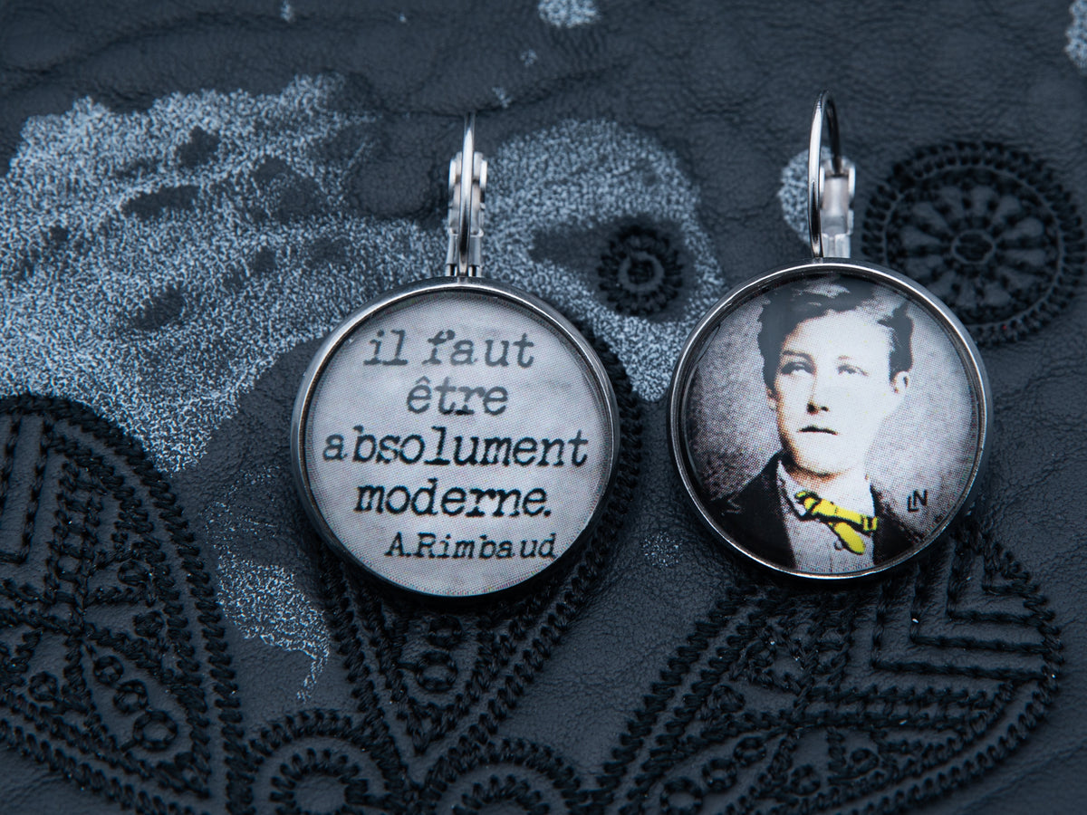 Boucles d'oreilles argent "ADIEU ". Collection une saison en enfer.