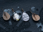 Boucles d'oreilles gouttes bronze "ADIEU". Collection une saison en enfer