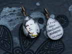 Boucles d'oreilles gouttes bronze poème "ADIEU". Collection une saison en enfer