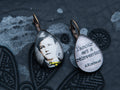 Boucles d'oreilles gouttes bronze "ADIEU". Collection une saison en enfer