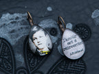 Boucles d'oreilles gouttes bronze "ADIEU". Collection une saison en enfer