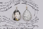 Boucles d'oreilles argent en forme de goutte bijoux littéraire Arthur Rimbaud Collection :  " Ma Bohème "