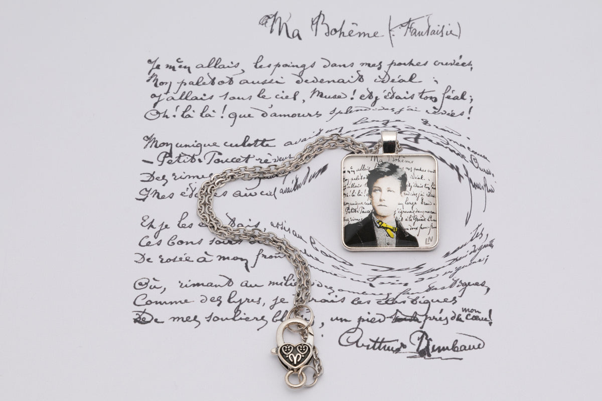 Collier argent Arthur Rimbaud Collection " Ma Bohème "
