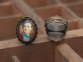 Bague bronze ovale Arthur RIMBAUD bijou littéraire cabochon Collection "L'homme aux semelles de vent"