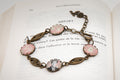 Bracelet bronze Arthur RIMBAUD bijou littéraire Rose fond liberty cabochon Collection les illuminations poème "DEPART"