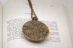 Collier bronze  Arthur RIMBAUD bijou littéraire Rose fond liberty cabochon Collection les illuminations poème "MYSTIQUE"